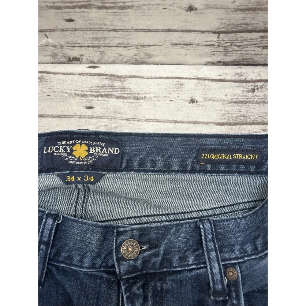 LUCKY BRAND Men's Jeans Size 34x32 221 Original Straight Medium Wash Denim